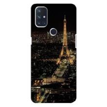 Чехол Эйфелева Башня для OnePlus Nord 10 5G - (AlphaPrint) (Ночной Париж)