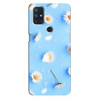 Чехол с Цветами для OnePlus Nord 10 5G (ромашки на голубом)
