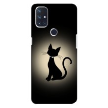 Чехол с принтом для OnePlus Nord 10 5G (AlphaPrint) Модные коты (Силуэт котика)