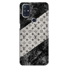 Чехол Стиль Louis Vuitton на OnePlus Nord 10 5G (LV на белом)