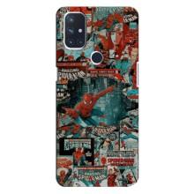 Чехол Супергерой Человека Паука на OnePlus Nord 10 5G (Комиксы Человек Паук)