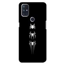 Чехол Супергерой Человека Паука на OnePlus Nord 10 5G (Лого паука)