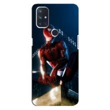 Чехол Супергерой Человека Паука на OnePlus Nord 10 5G (Паук на доме)