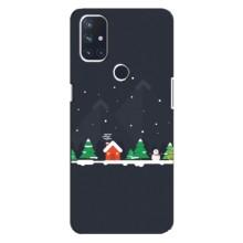 Силіконовий бампер на різдво для OnePlus Nord 10 5G (Місто зимове)
