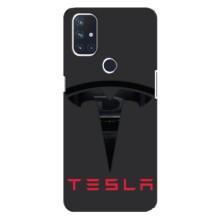 Силіконовий бампер з картинкою машини на OnePlus Nord 10 5G (Logo TESLA)