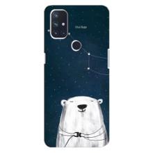 Силиконовый бампер с картинкой животных для OnePlus Nord 10 5G (Медведица)