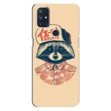 Силиконовый Чехол с Енотами на OnePlus Nord 10 5G (В кепчику)