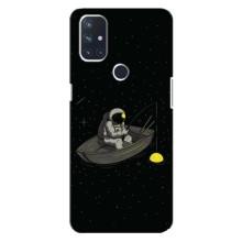Силиконовый Чехол с принтом "Космонавты" на OnePlus Nord 10 5G (Космонавт на рыбалке)