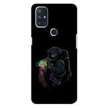 Силиконовый Чехол с принтом "Космонавты" на OnePlus Nord 10 5G (В руках земля)