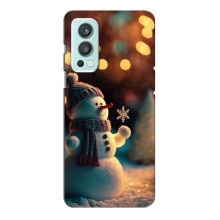 Чехлы на Новый Год OnePlus Nord 2 – Снеговик праздничный