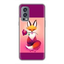 Чехлы с картинкой Лисички для OnePlus Nord 2 (VPrint) (Лисичка с розочкой)
