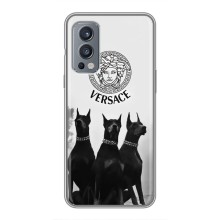 Чохли VERSACE для  . ОнеПлюс Норд 2 . (PREMIUMPrint) (Доберман Версаче)