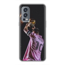 Чехол Месси футболист для OnePlus Nord 2 – Месси с кубом