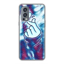 Чехол с принтом для OnePlus Nord 2 (AlphaPrint - Знак сердечка) – Радужное сердце