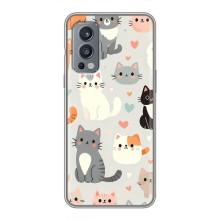 Чехол с рисунком кот на OnePlus Nord 2 – Коллаж котов