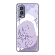 Силконовий чохол з принтом в квітах на OnePlus Nord 2 – Фіолетовий дизайн