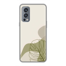 Силконовий чохол з принтом в квітах на OnePlus Nord 2 – Монстера зелена