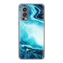 Мраморный чехол на OnePlus Nord 2 (VPrint) (Голубой мрамор)