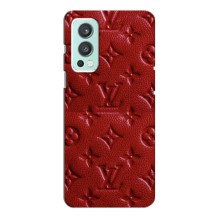 Текстурный Чехол Louis Vuitton для ВанПлас Норд 2 (Красный ЛВ)