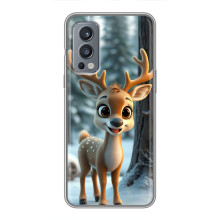 Яскравий чохол для OnePlus Nord 2 з Зимові Оленята – Оленятко в лісі