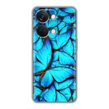 Чохол з принтом для OnePlus Норд 3 5G - (Прикольні) (AlphaPrint) (Сині метелики)