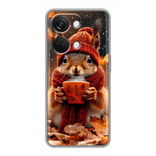 Печатный чехол «Зверята с кофе» для OnePlus Nord 3 5G – Белка с кофе