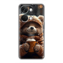 Печатный чехол «Зверята с кофе» для OnePlus Nord 3 5G – Мишка с кофе