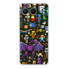 Чехол Майнкрафт на OnePlus Nord 4 (AlphaPrint) Minecraft (Коллаж Майнкрафт)