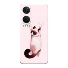 Чехол на ВанПлас Норд 4 с Котами (VPrint) (Котик падает)