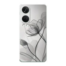 Чохол з квітковим принтом на OnePlus НоРД 4 – Чорні квіти