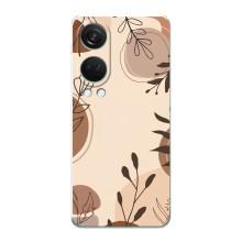 Чохол з квітковим принтом на OnePlus НоРД 4 – Коричневі квіти