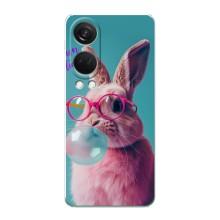 Чохол з принтом стильні тварини для OnePlus НоРД 4 (Кролик в окулярах)