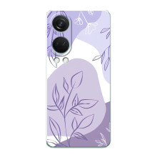 Силконовий чохол з принтом в квітах на OnePlus Nord 4 (Фіолетовий дизайн)