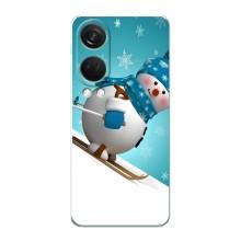 Новорічні Чохли для OnePlus НоРД 4 (VPrint) (Сніговик на лижах)