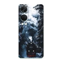 Новорічні, Святкові Чохли для OnePlus Nord 4 - 2024 год (Зимовий потяг)
