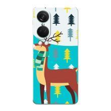 Силиконовый бампер с картинкой животных для OnePlus Nord 4 (Олень с шарфом)