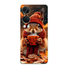 Печатный чехол «Зверята с кофе» для OnePlus Nord 4 – Белка с кофе