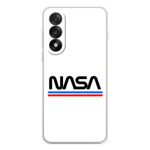 Силиконовый бампер с принтом "Наса" на OnePlus Nord 5 – NASA на белом фоне