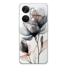 Чехол с цветочным принтом на Норд 5 – Цветы на белом