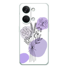 Силиконовый чехол с принтом в цветах на OnePlus Nord 5 – Фиолетовый букет