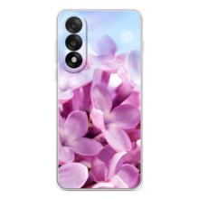 Силиконовый бампер с принтом (цветочки) на Норд 5 (Сиреневые цветы)