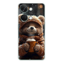 Печатный чехол «Зверята с кофе» для OnePlus Nord 5 – Мишка с кофе