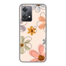 Чехол с цветочным принтом на ВанПлас Норд СЕ 2 5G – Разноцветные цветы