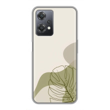 Силиконовый чехол с принтом в цветах на OnePlus Nord CE 2 (5G) (IV2201) (Монстера зелёная)