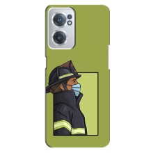 Силиконовый бампер (Работники) на OnePlus Nord CE 2 (5G) (IV2201) (Пожарник)