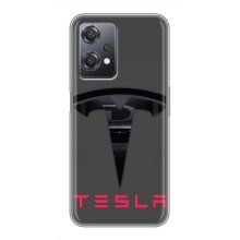 Силиконовый бампер с картинкой машины на OnePlus Nord CE 2 (5G) (IV2201) (Logo TESLA)