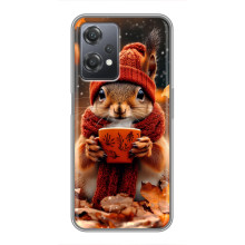 Печатный чехол «Зверята с кофе» для OnePlus Nord CE 2 (5G) (IV2201) – Белка с кофе