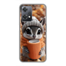 Печатный чехол «Зверята с кофе» для OnePlus Nord CE 2 (5G) (IV2201)