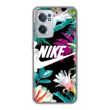 Силиконовый Чехол на OnePlus Nord CE 2 Lite 5G с картинкой Nike (Цветочный Nike)