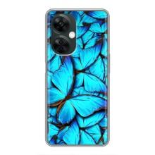 Чохол з принтом для OnePlus Норд СЕ 3 Лайт - (Прикольні) (AlphaPrint) (Сині метелики)